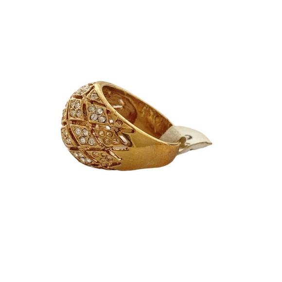 Size 6 -  14Kt Gold Plated Diamond Crystals Ring - Picture 2 of 2